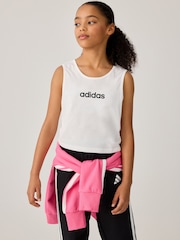 adidas White Essentials 100% Cotton Vest - Image 4 of 5