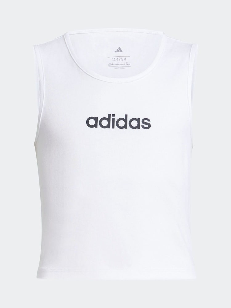 adidas White Essentials 100% Cotton Vest - Image 5 of 5