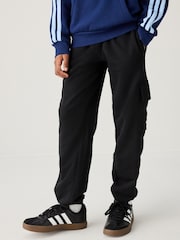 adidas Black Small Logo Fleece Cargo Joggers - Image 2 of 5