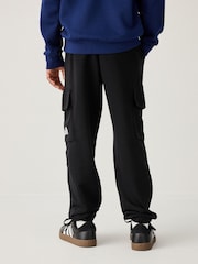 adidas Black Small Logo Fleece Cargo Joggers - Image 3 of 5