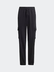 adidas Black Small Logo Fleece Cargo Joggers - Image 5 of 5