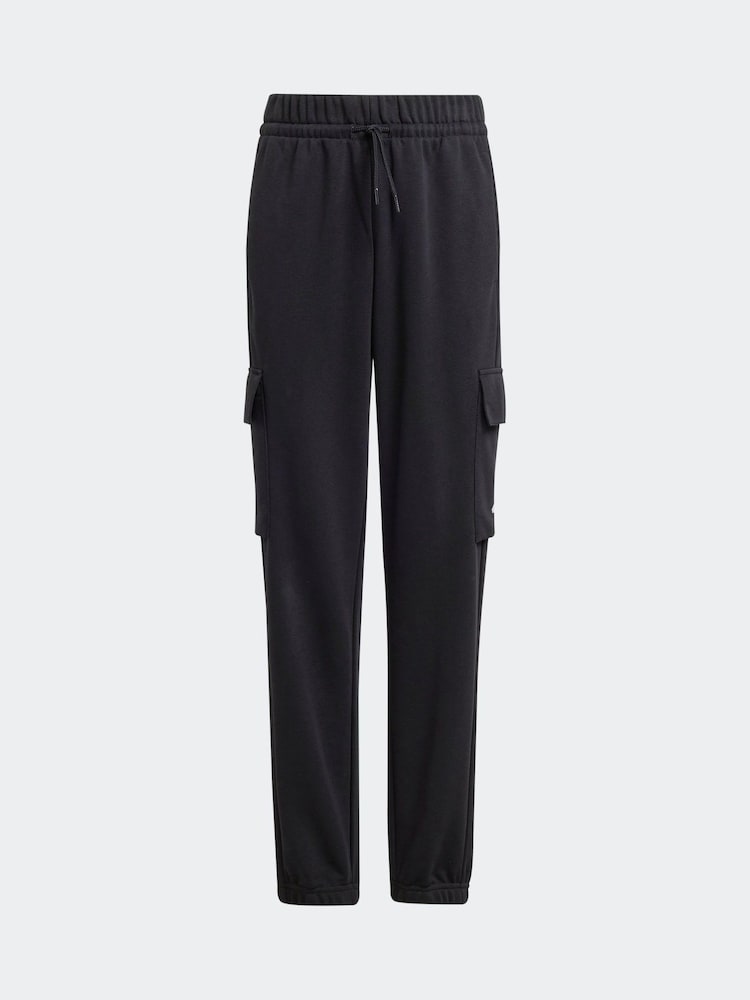 adidas Black Small Logo Fleece Cargo Joggers - Image 5 of 5