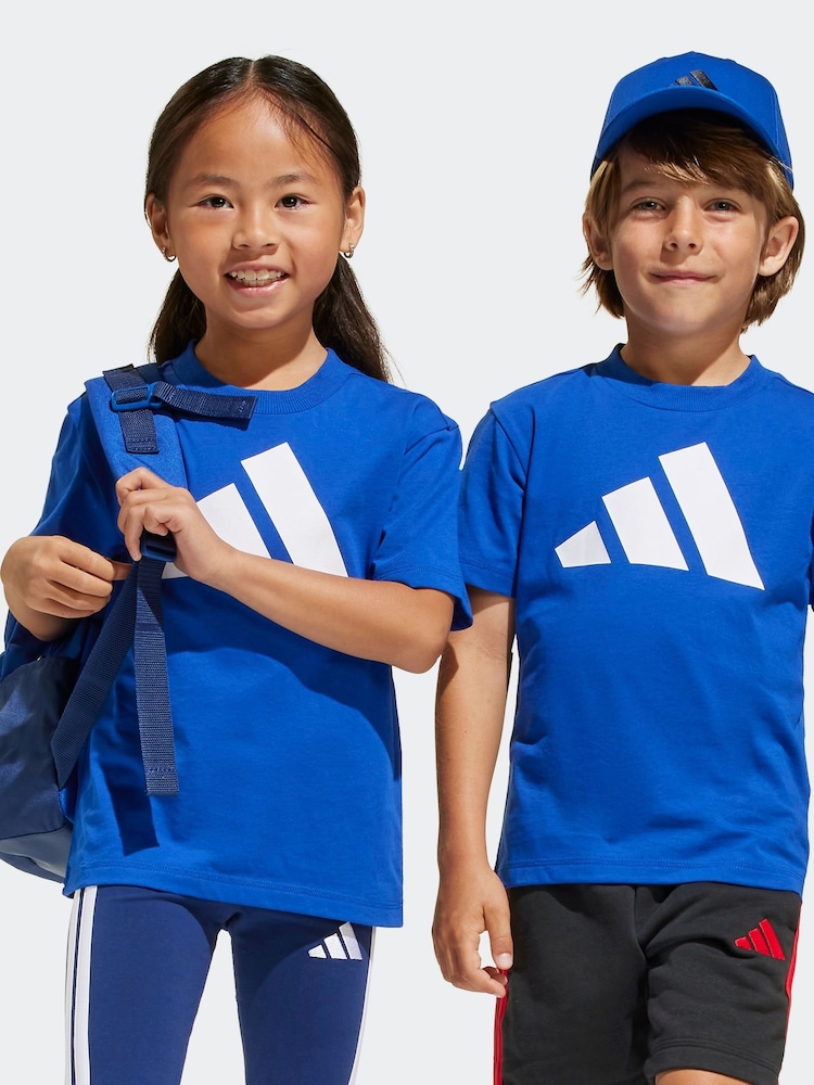 adidas Blue 100% Cotton T-Shirt - Image 1 of 8
