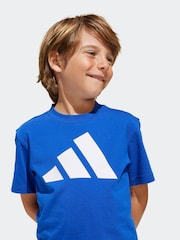 adidas Blue 100% Cotton T-Shirt - Image 4 of 8