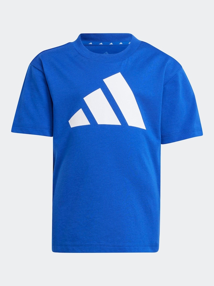adidas Blue 100% Cotton T-Shirt - Image 8 of 8