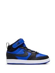 Nike Blue/Black Junior Court Borough Mid Trainers - Image 1 of 11