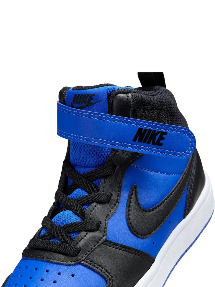 Blauw/Zwart - Nike - Junior Court Borough halfhoge sneakers - Image 10 of 11