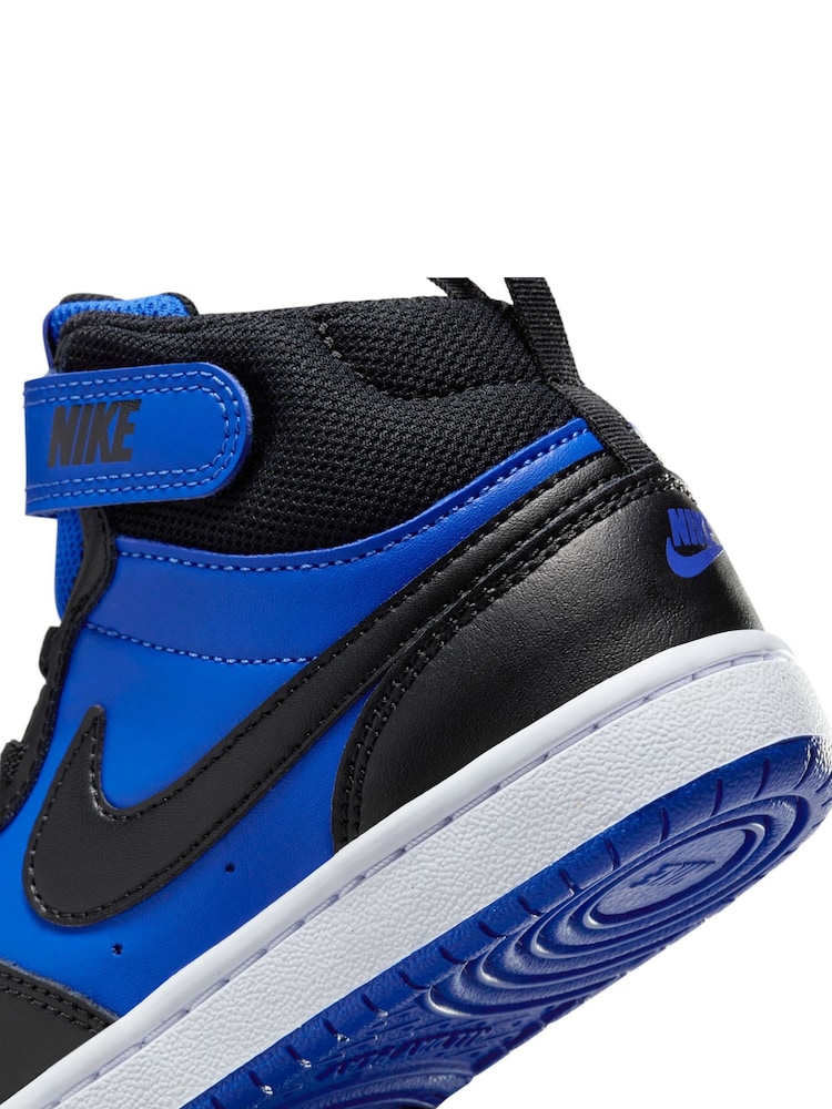 Nike Blue/Black Junior Court Borough Mid Trainers - Image 11 of 11