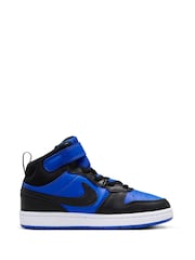 Nike Blue/Black Junior Court Borough Mid Trainers - Image 3 of 11