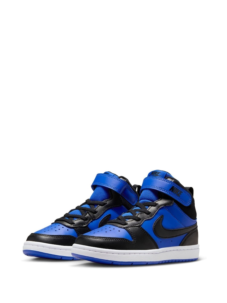 Blauw/Zwart - Nike - Junior Court Borough halfhoge sneakers - Image 5 of 11