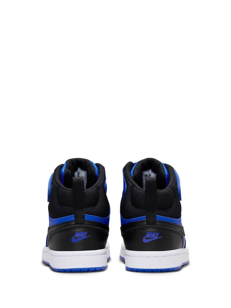 Blauw/Zwart - Nike - Junior Court Borough halfhoge sneakers - Image 7 of 11