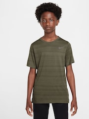 Nike Medium Olive Green Dri-FIT Miler Training Top - Image 1 of 3