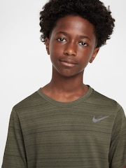 Nike Medium Olive Green Dri-FIT Miler Training Top - Image 3 of 3