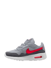 Nike Grey/Red Crimson Junior Air Max SC Trainers - Image 2 of 3