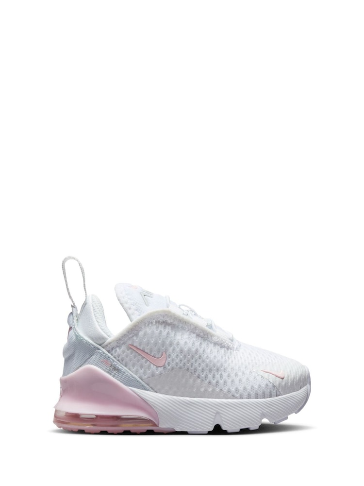Nike White Foam Pink Infant Air Max 270 Trainers - Image 1 of 9