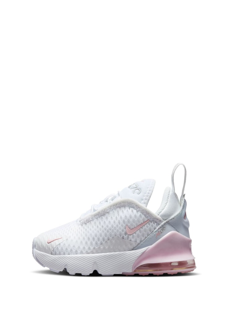 Nike White Foam Pink Infant Air Max 270 Trainers - Image 2 of 9