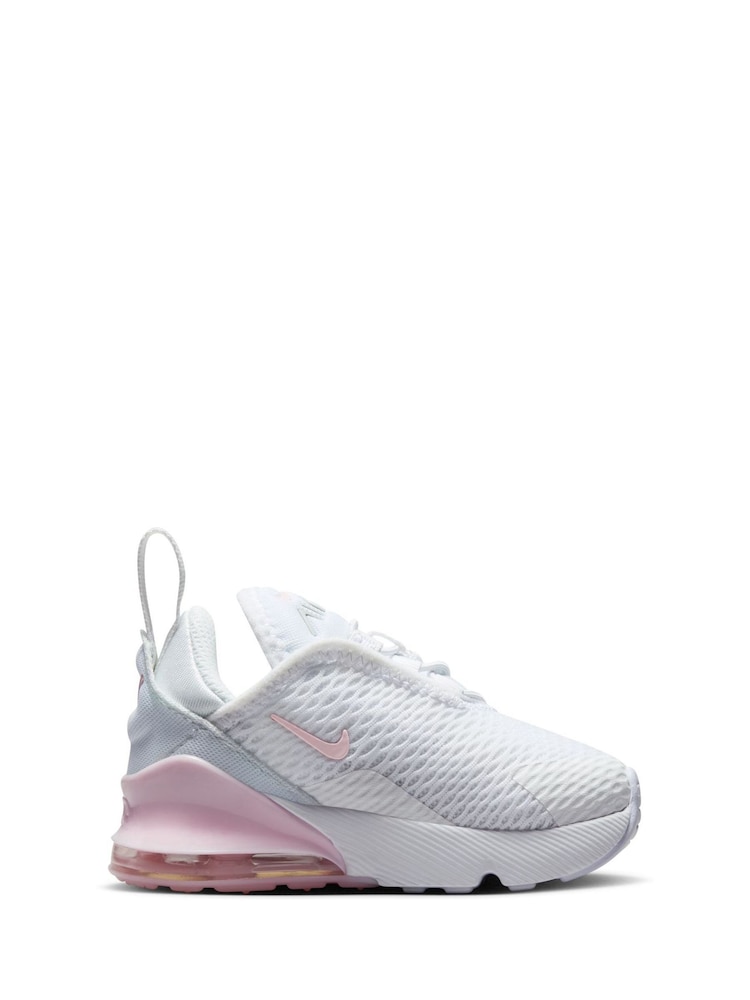 Nike White Foam Pink Infant Air Max 270 Trainers - Image 3 of 9