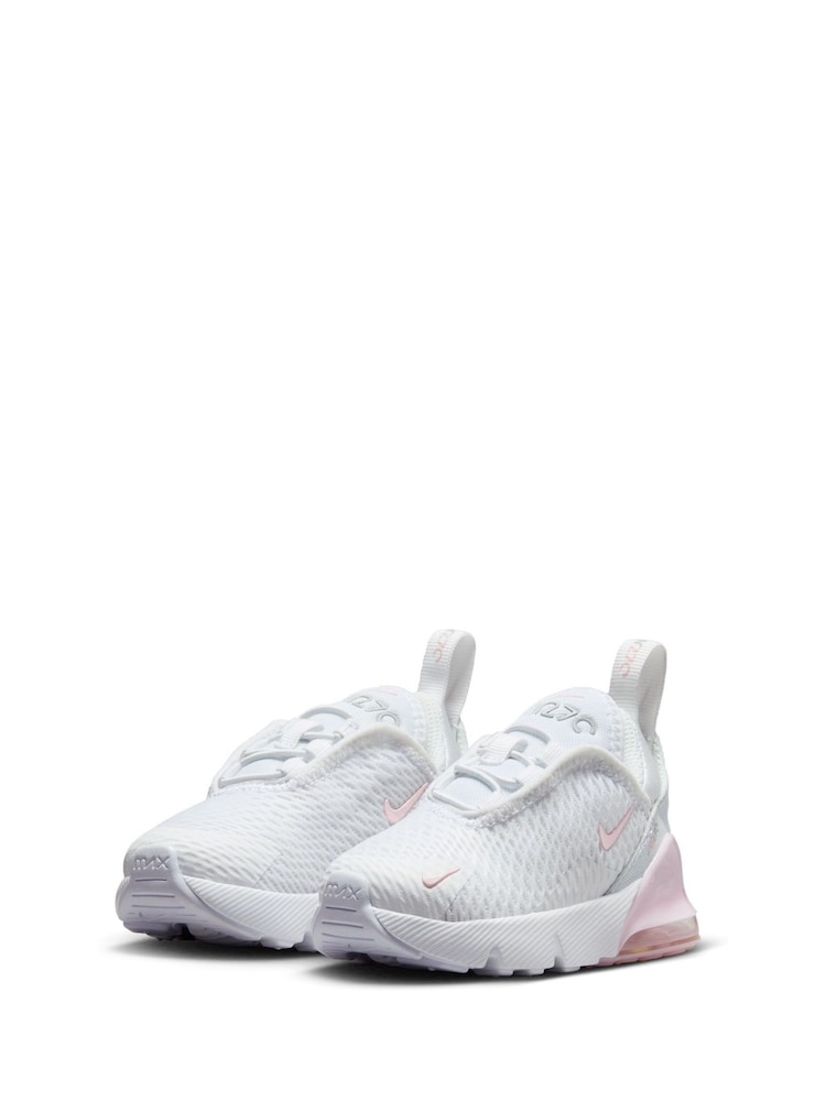 Nike White Foam Pink Infant Air Max 270 Trainers - Image 5 of 9