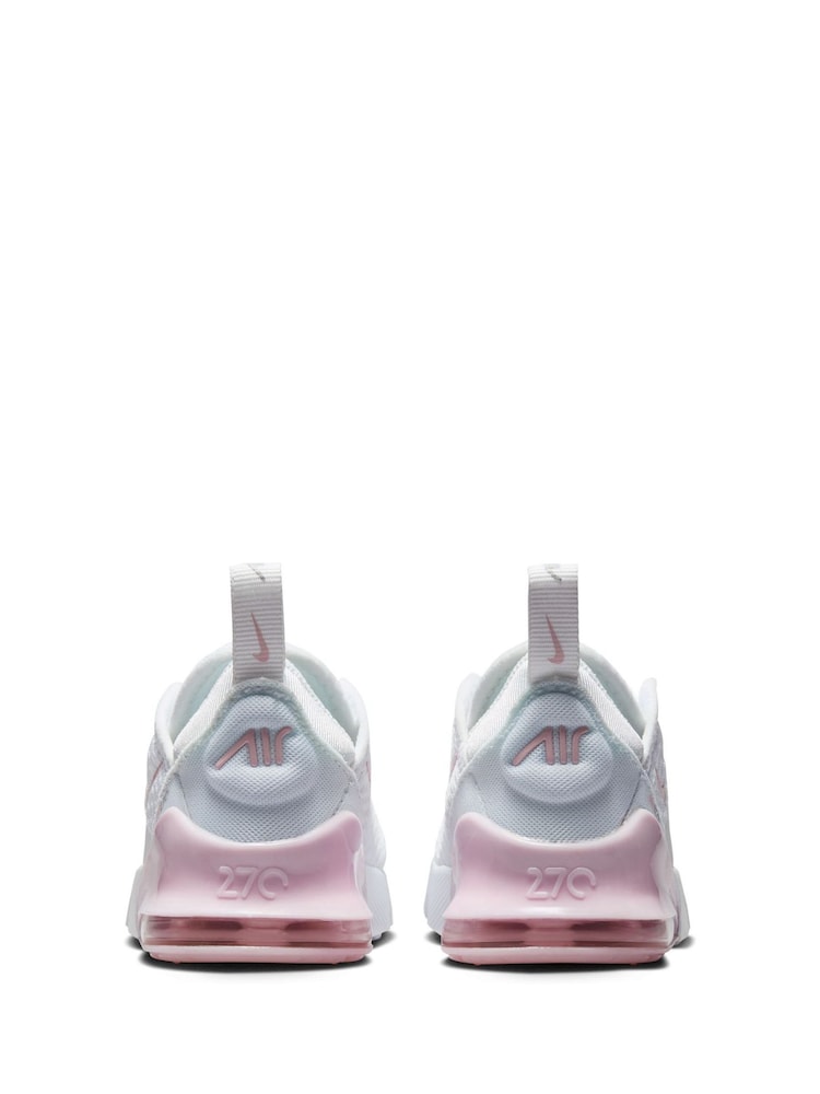Nike White Foam Pink Infant Air Max 270 Trainers - Image 6 of 9