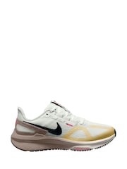 Nike White Brown Structure 25 Road Running Trainers - Image 2 of 5