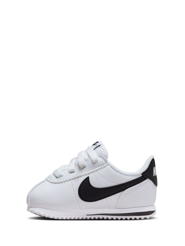 Nike White/Black Infant Cortez Easy On Trainers - Image 2 of 10