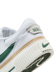 Nike White/Green Court Legacy Lift Platform Trainers - Image 8 of 9