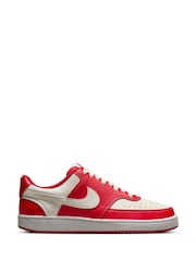 Nike Red Court Vision Low Trainers - Image 1 of 9