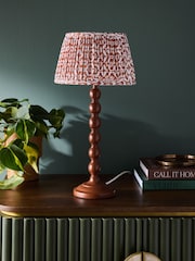 Clarke and Clarke Rust Brown Giverny Cetara Bobbin Table Lamp - Image 1 of 6