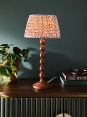 Clarke and Clarke Rust Brown Giverny Cetara Bobbin Table Lamp - Image 2 of 6