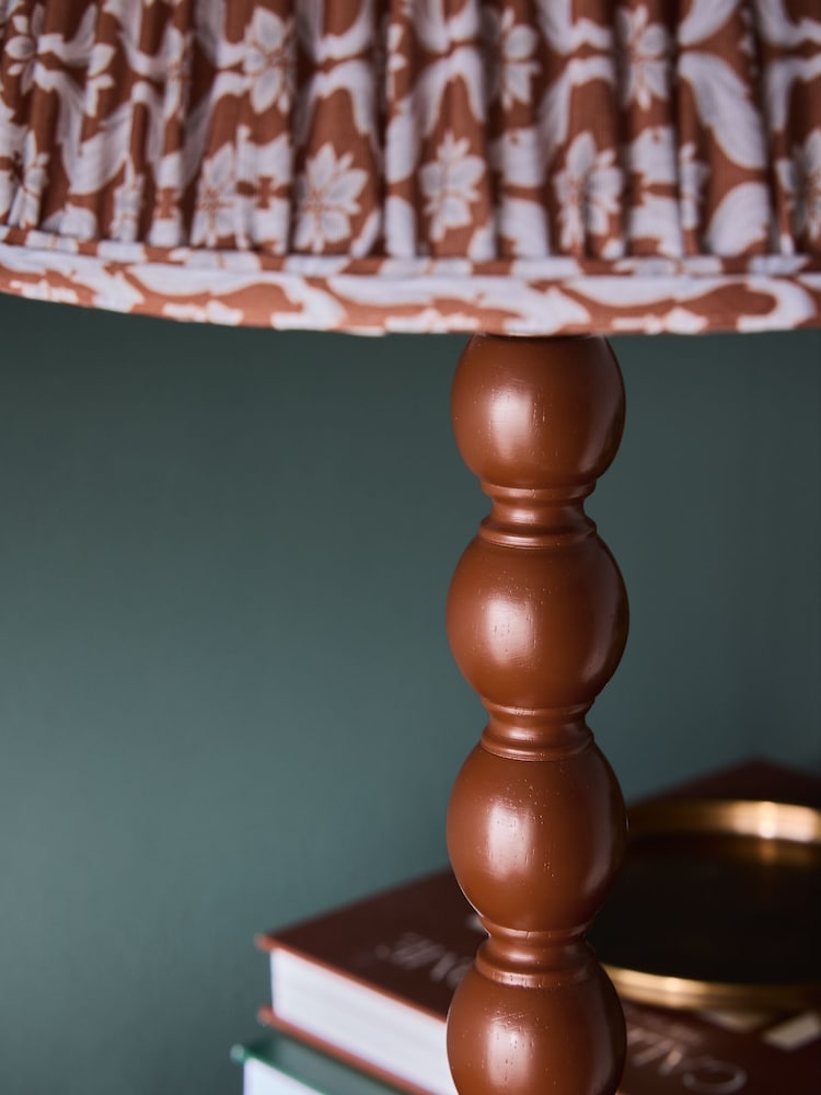 Clarke and Clarke Rust Brown Giverny Cetara Bobbin Table Lamp - Image 4 of 4