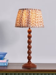 Clarke and Clarke Rust Brown Giverny Cetara Bobbin Table Lamp - Image 5 of 6