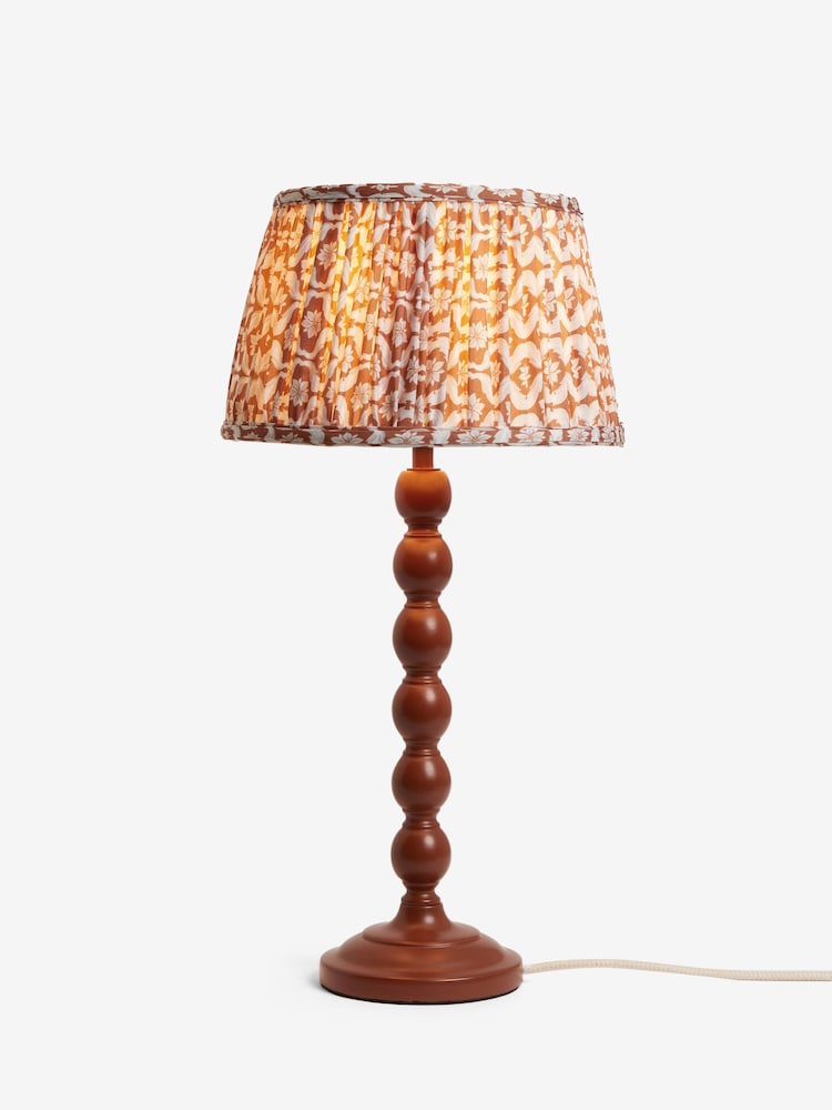 Clarke and Clarke Rust Brown Giverny Cetara Bobbin Table Lamp - Image 6 of 6