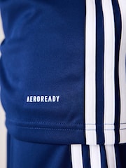 adidas Blue Chrome Tiro Essentials Quarter Zip Training Sweat Top - Image 4 of 6