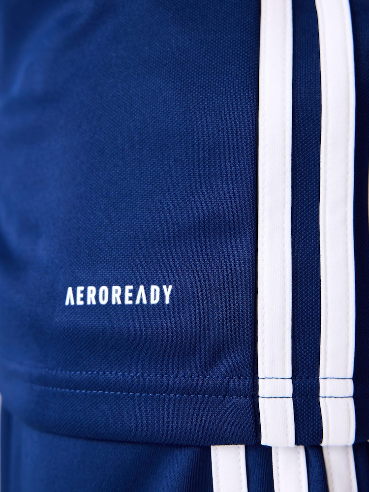 adidas Blue Chrome Tiro Essentials Quarter Zip Training Sweat Top - Image 6 of 6