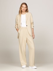Tommy Hilfiger White Relaxed Straight Leg Trousers - Image 1 of 6
