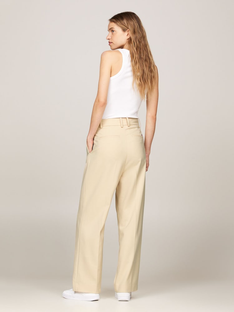 Tommy Hilfiger White Relaxed Straight Leg Trousers - Image 2 of 6