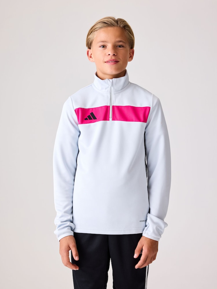 adidas Grey Tiro Essentials Quarter Zip Training Sweat Top - Image 1 of 5