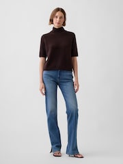 Gap Brown CashSoft Mock Neck Elbow-Sleeve Jumper - Image 3 of 3