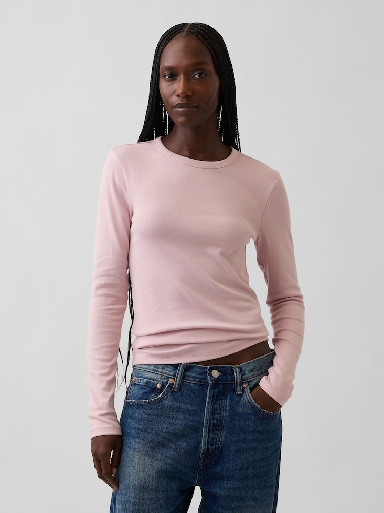Lys Rosa - Gap Modern langermet t-skjorte - Bilde 1 av 4