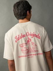 adidas Originals Cream Wabash 100% Cotton T-Shirt - Image 4 of 6