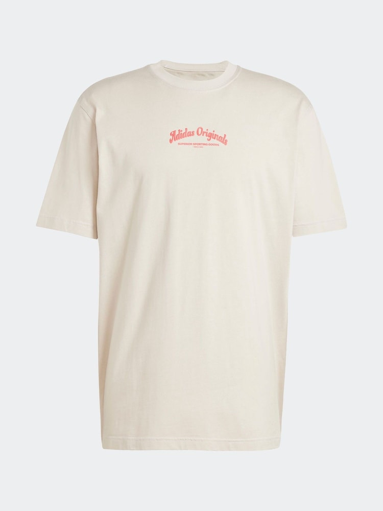 adidas Originals Cream Wabash 100% Cotton T-Shirt - Image 6 of 6 adidas Originals Cream Wabash 100% Cotton T-Shirt - Image 6 of 6