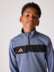 adidas Grey Chrome Tiro Essentials Quarter Zip Training Sweat Top - Image 3 of 5