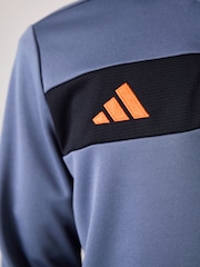 adidas Grey Chrome Tiro Essentials Quarter Zip Training Sweat Top - Image 4 of 5