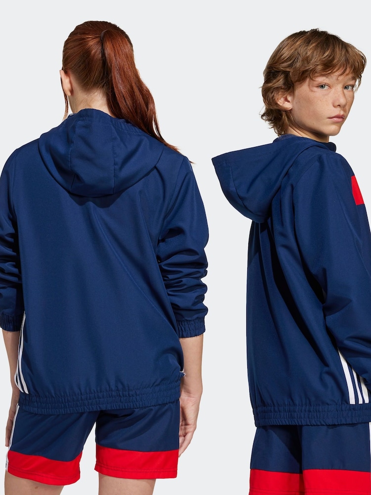 adidas Blue Tiro Essentials Woven Hoodie - Image 2 of 6