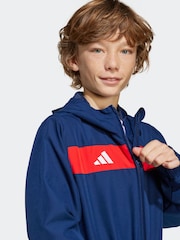 adidas Blue Tiro Essentials Woven Hoodie - Image 4 of 6