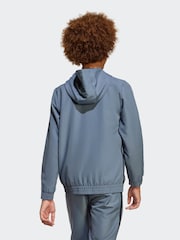 adidas Grey Chrome Tiro Essentials Woven Hoodie - Image 2 of 5
