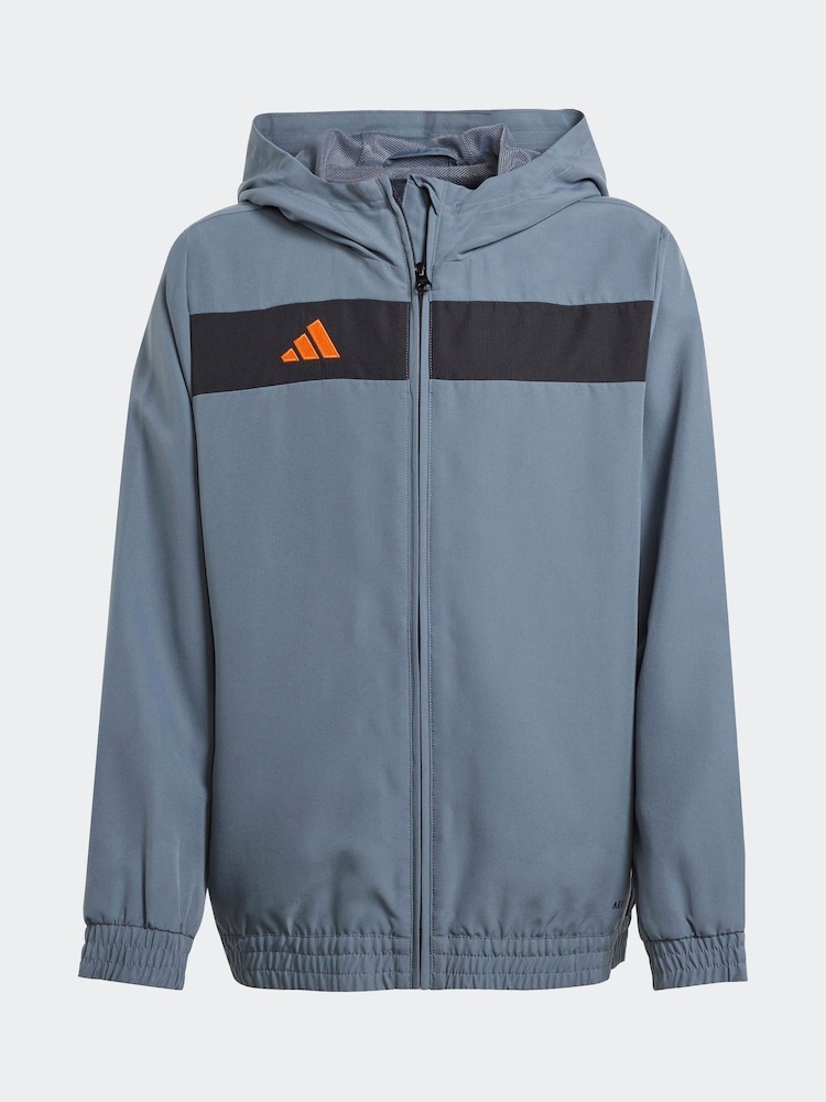 adidas Grey Chrome Tiro Essentials Woven Hoodie - Image 5 of 5