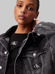 Calvin Klein Jeans Grey Boxy Denim Jacket - Image 2 of 5