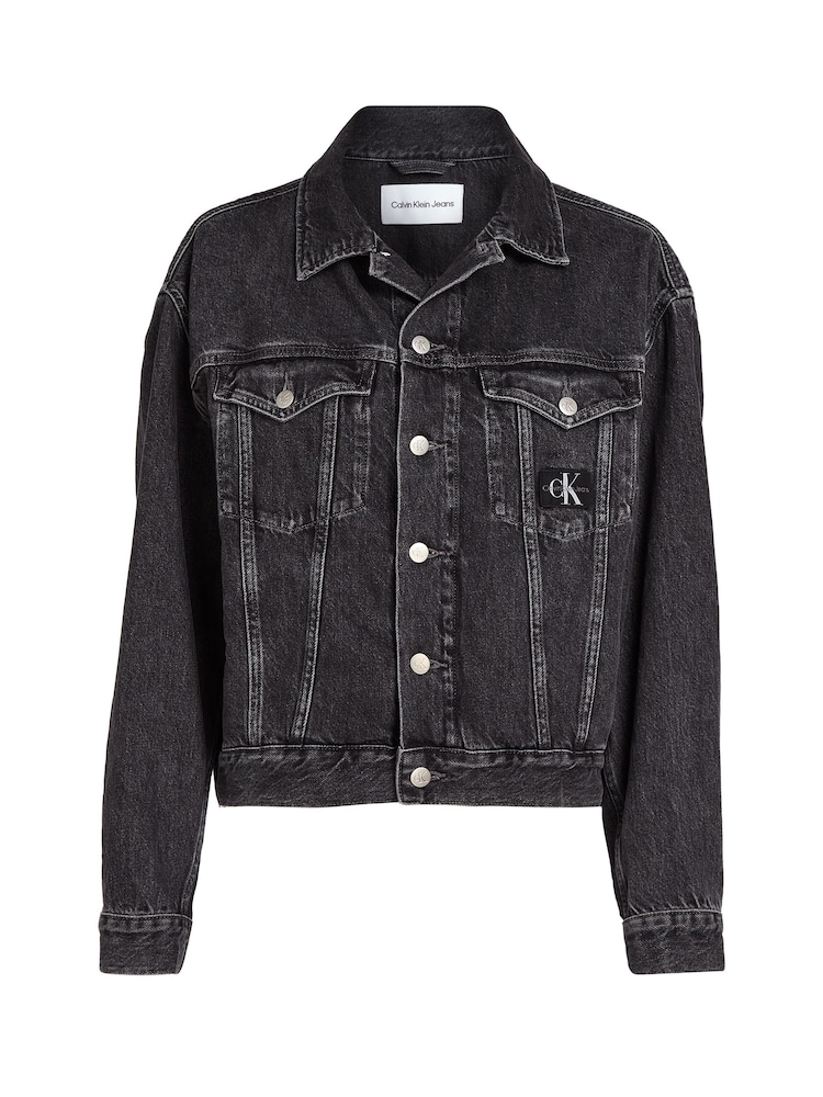 Calvin Klein Jeans Grey Boxy Denim Jacket - Image 5 of 5