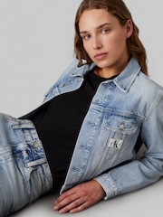Calvin Klein Jeans Blue 90’s Cropped Denim Jacket - Image 4 of 5